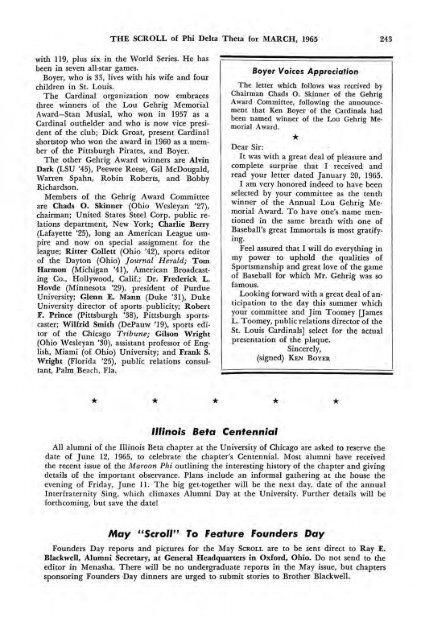 1964–65 Volume 89 No 1–5 - Phi Delta Theta Scroll Archive