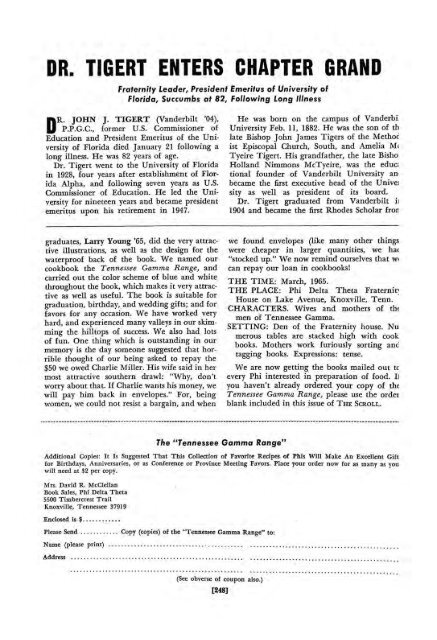 1964–65 Volume 89 No 1–5 - Phi Delta Theta Scroll Archive