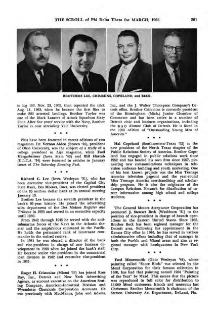 1964–65 Volume 89 No 1–5 - Phi Delta Theta Scroll Archive
