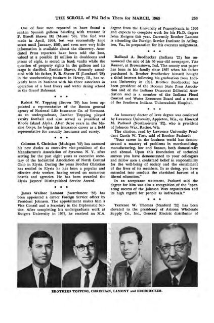 1964–65 Volume 89 No 1–5 - Phi Delta Theta Scroll Archive