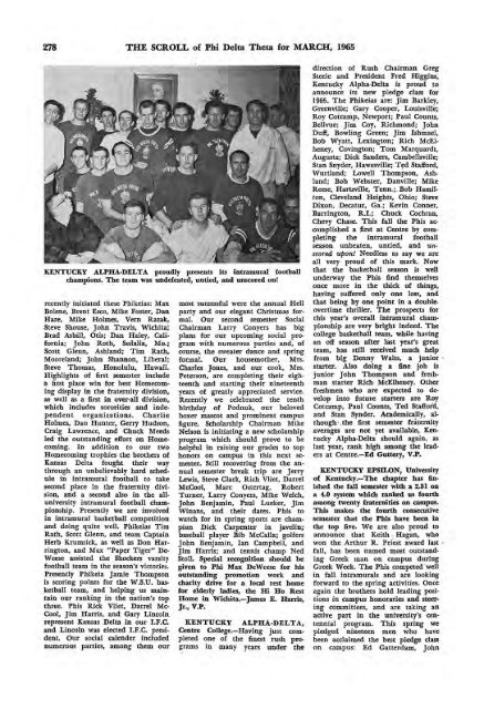 1964–65 Volume 89 No 1–5 - Phi Delta Theta Scroll Archive
