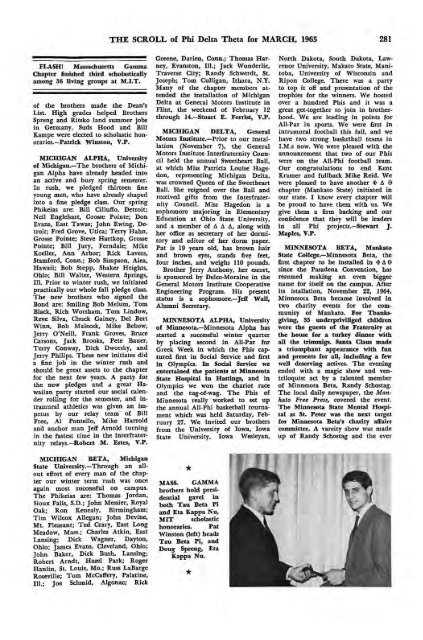 1964–65 Volume 89 No 1–5 - Phi Delta Theta Scroll Archive