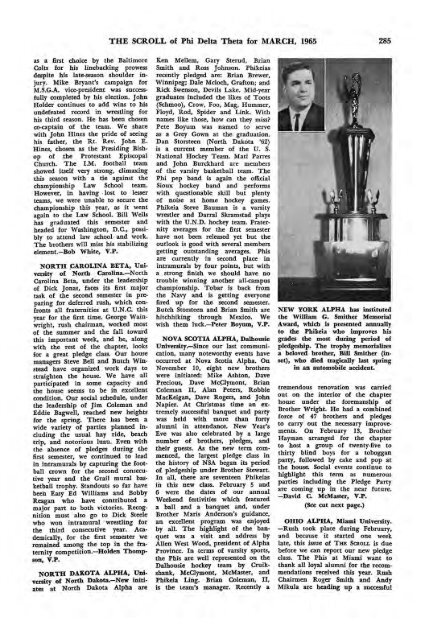 1964–65 Volume 89 No 1–5 - Phi Delta Theta Scroll Archive