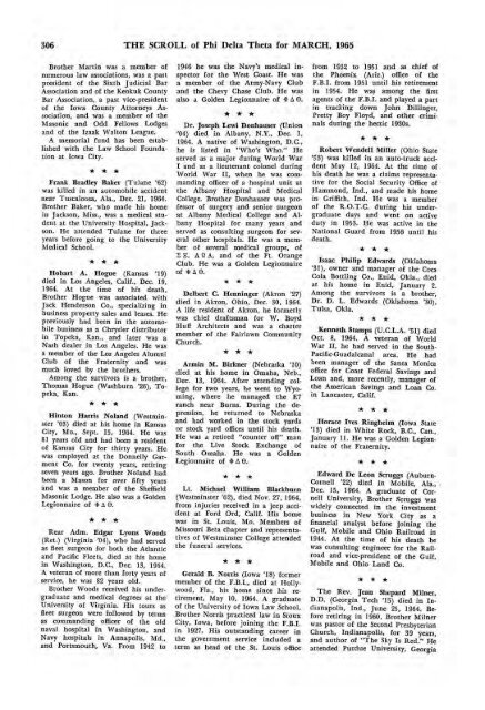 1964–65 Volume 89 No 1–5 - Phi Delta Theta Scroll Archive