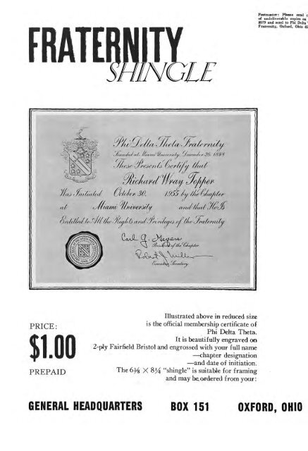 1964–65 Volume 89 No 1–5 - Phi Delta Theta Scroll Archive