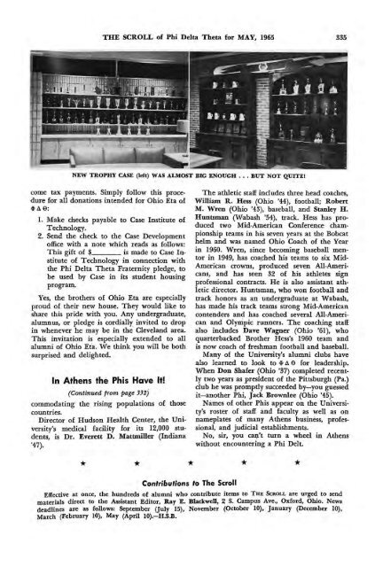 1964–65 Volume 89 No 1–5 - Phi Delta Theta Scroll Archive
