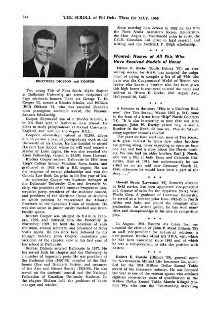 1964–65 Volume 89 No 1–5 - Phi Delta Theta Scroll Archive