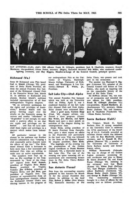 1964–65 Volume 89 No 1–5 - Phi Delta Theta Scroll Archive