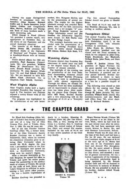1964–65 Volume 89 No 1–5 - Phi Delta Theta Scroll Archive