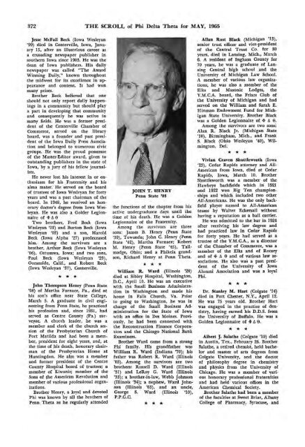 1964–65 Volume 89 No 1–5 - Phi Delta Theta Scroll Archive