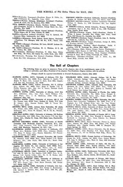 1964–65 Volume 89 No 1–5 - Phi Delta Theta Scroll Archive