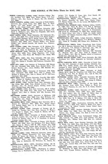 1964–65 Volume 89 No 1–5 - Phi Delta Theta Scroll Archive
