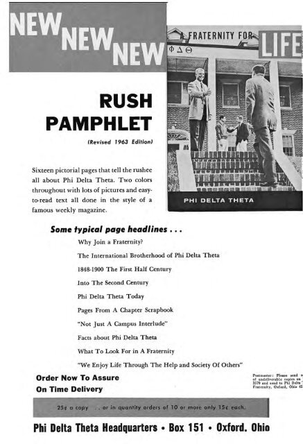 1964–65 Volume 89 No 1–5 - Phi Delta Theta Scroll Archive