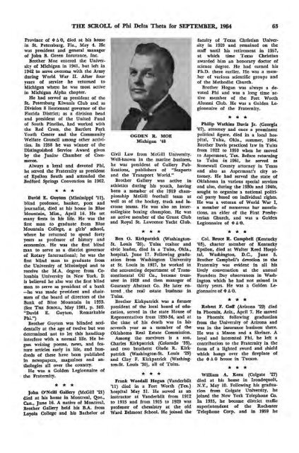1964–65 Volume 89 No 1–5 - Phi Delta Theta Scroll Archive
