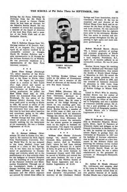 1964–65 Volume 89 No 1–5 - Phi Delta Theta Scroll Archive