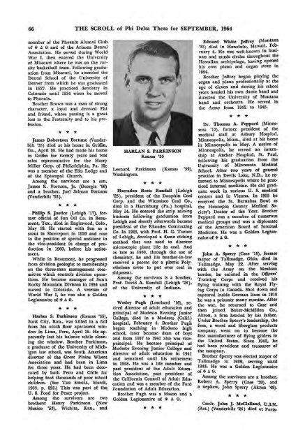 1964–65 Volume 89 No 1–5 - Phi Delta Theta Scroll Archive