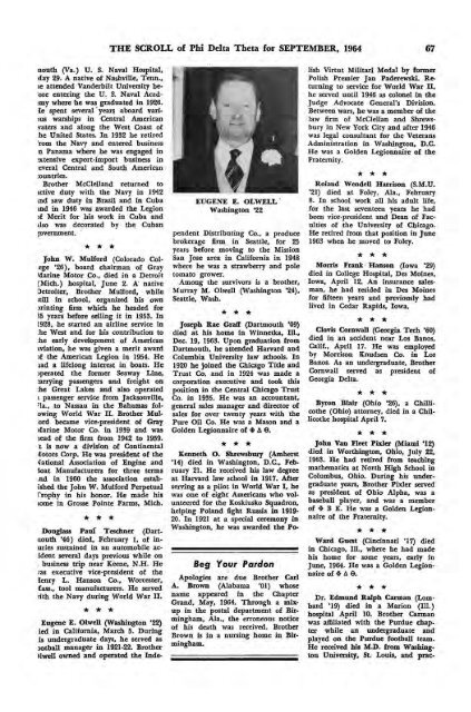 1964–65 Volume 89 No 1–5 - Phi Delta Theta Scroll Archive