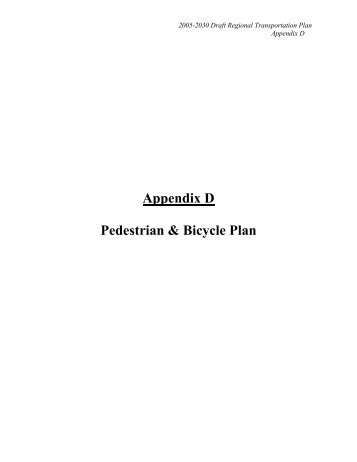 Appendix D Pedestrian & Bicycle Plan - New York Metropolitan ...