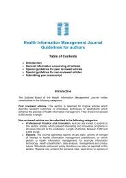 Health Information Management Journal Guidelines for authors