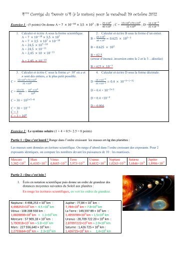 4Ã¨me CorrigÃ© du Devoir nÂ°4 (Ã  la maison) pour le vendredi 19 ...