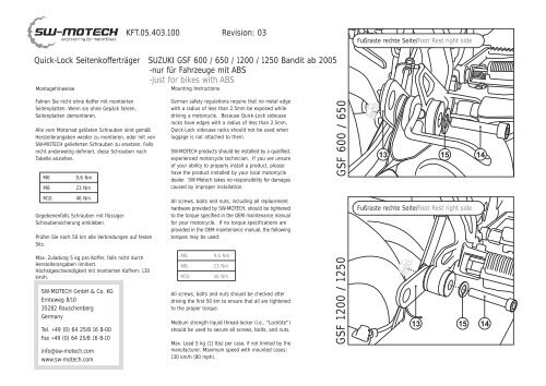 GSF 600 / 650 GSF 1200 / 1250 - SW-MOTECH Shop