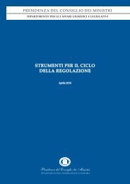 STRUMENTI PER IL CICLO DELLA REGOLAZIONE - Governo Italiano