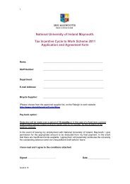 NUIM Cycle to Work Scheme Application and Agreement form 2011