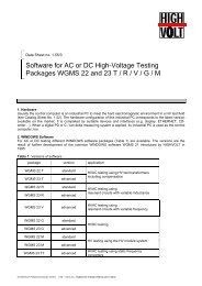 Software for AC or DC High-Voltage Testing Packages WGMS 22 ...
