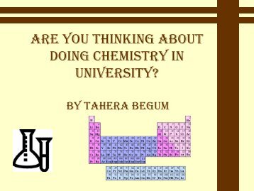 Are you thinking about doing chemistry in university?