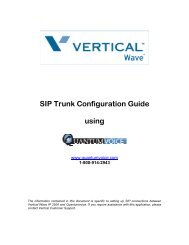 SIP Trunk Configuration Guide using - Vertical