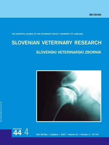 the scientific journal of the veterinary faculty university - Slovenian ...