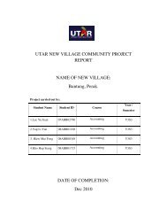 UTAR NEW VILLAGE COMMUNITY PROJECT REPORT NAME OF ...