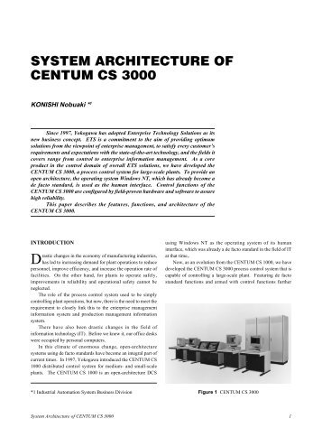 System Architecture of CENTUM CS 3000 - Yokogawa
