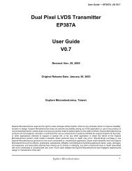 Dual Pixel LVDS Transmitter EP387A User Guide V0.7 - ineltek