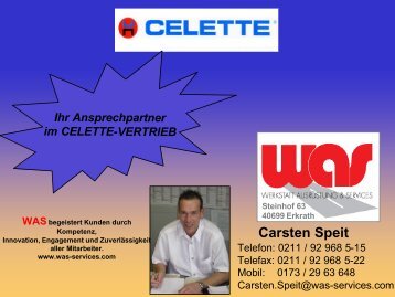 Ihr Ansprechpartner im CELETTE-VERTRIEB Carsten Speit