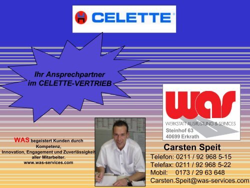 Ihr Ansprechpartner im CELETTE-VERTRIEB Carsten Speit