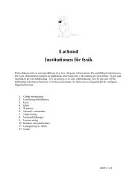 Administrativa rutiner - Institutionen för fysik - Göteborgs universitet