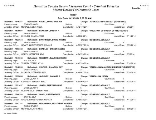 Hamilton County General Sessions Court - Criminal Division