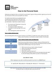 How to Set Personal Goals - Wider Opportunities for Women