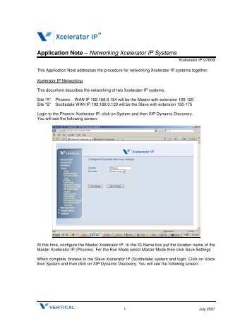 Application Note – Networking Xcelerator IP Systems - Vertical