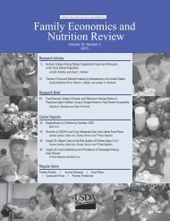 Family Economics and Nutrition Review - Center for Nutrition Policy ...