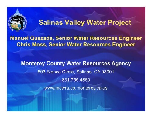 Salinas Valley Water Project (Update) - Manuel ... - Monterey County