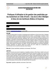 Pratiques d'utilisation et de gestion des pesticides par les ...