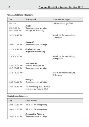 Wissenschaftliches Programm - Vereinigung Westdeutscher HNO ...