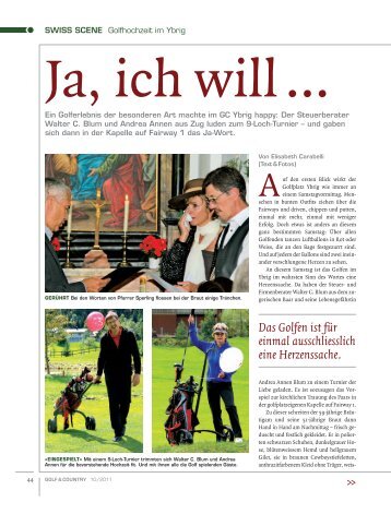 Das Golfen ist fÃ¼r einmal ausschliesslich eine ... - Golf Club Ybrig