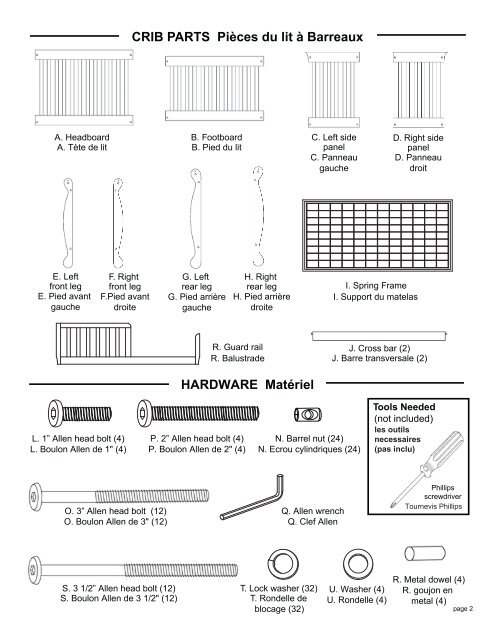 Crib (4791) - Assembly and Operation Manual - DaVinci Baby