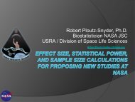 Effect Size, Statistical Power, and Sample Size Calculations for ...