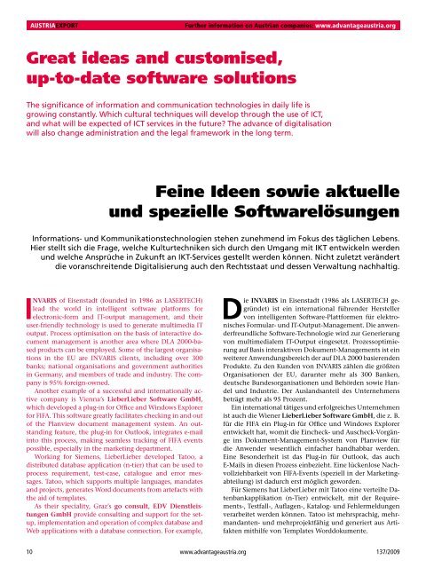 Software und Automatisierung, Austria Export Nr 137