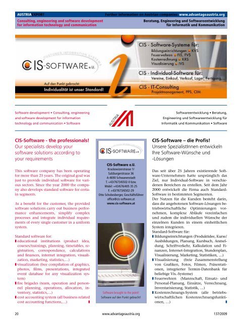 Software und Automatisierung, Austria Export Nr 137