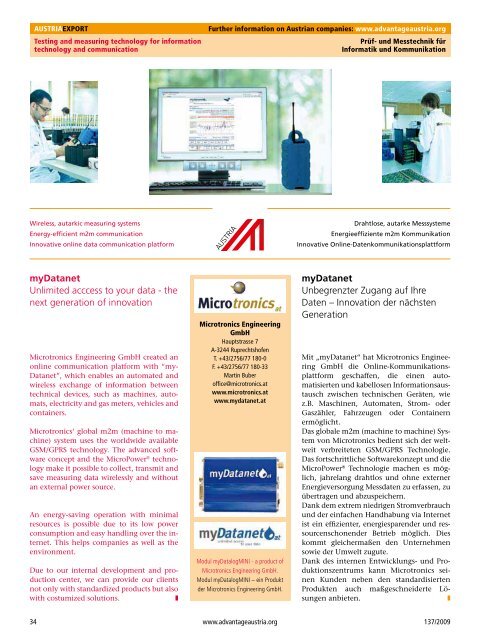 Software und Automatisierung, Austria Export Nr 137